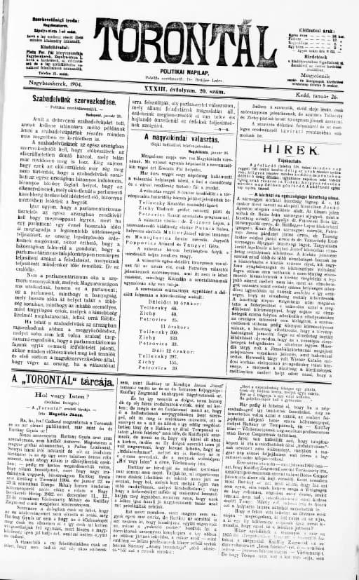 Torontál, 33. évf. 1904. január 26. 20. sz.