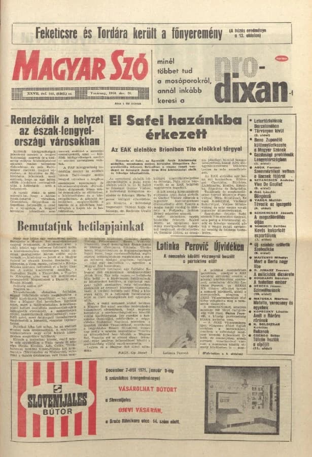 Magyar Szó, 27. évf. 1970. december 20. 348. sz. 1–32. oldal