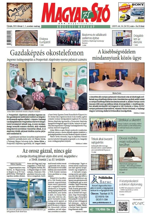 Magyar Szó, 76. évf. 2019. február 2. – 3. 26. sz. 1–42. oldal
