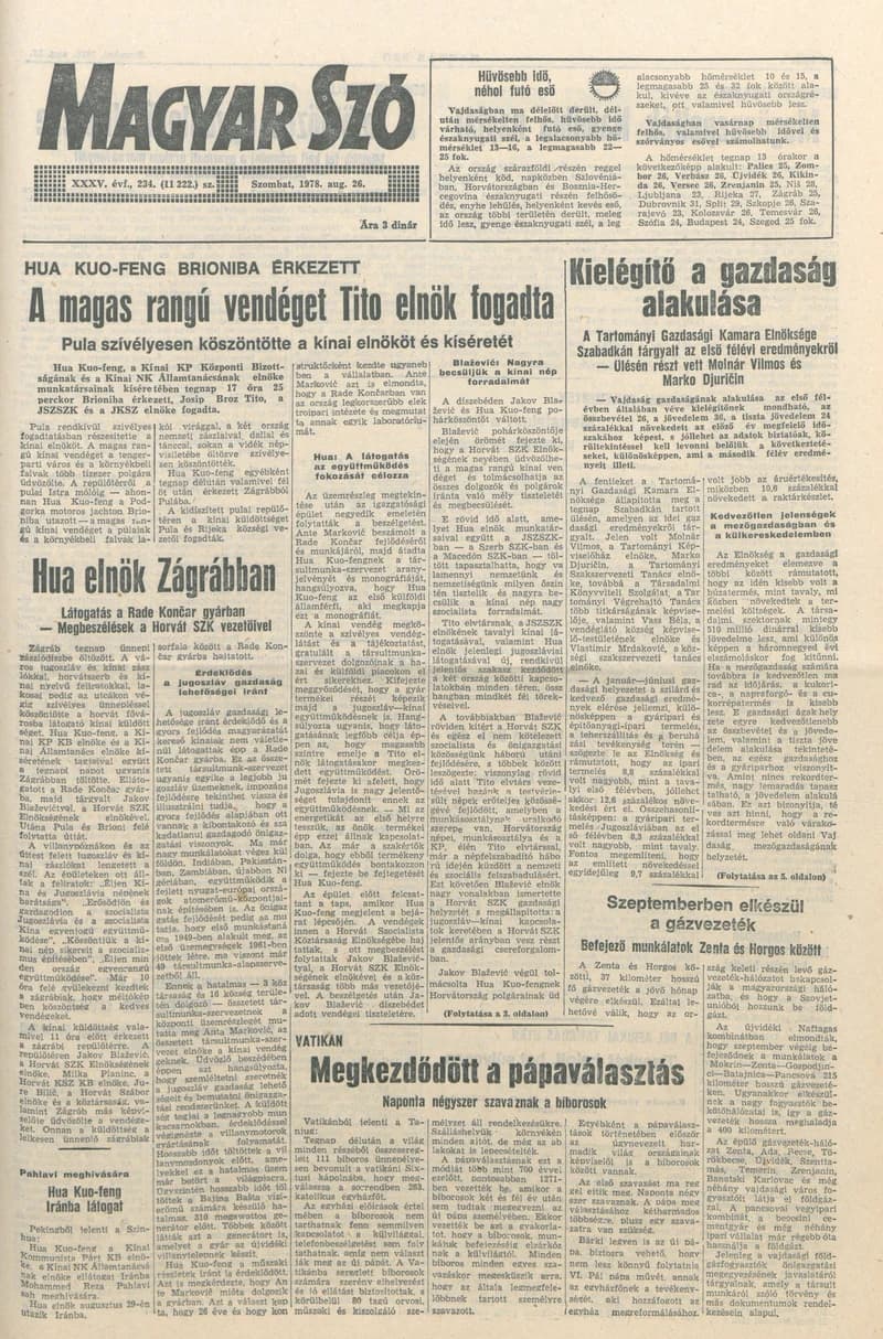 Magyar Szó, 35. évf. 1978. augusztus 26. 234. sz. 1–16. oldal