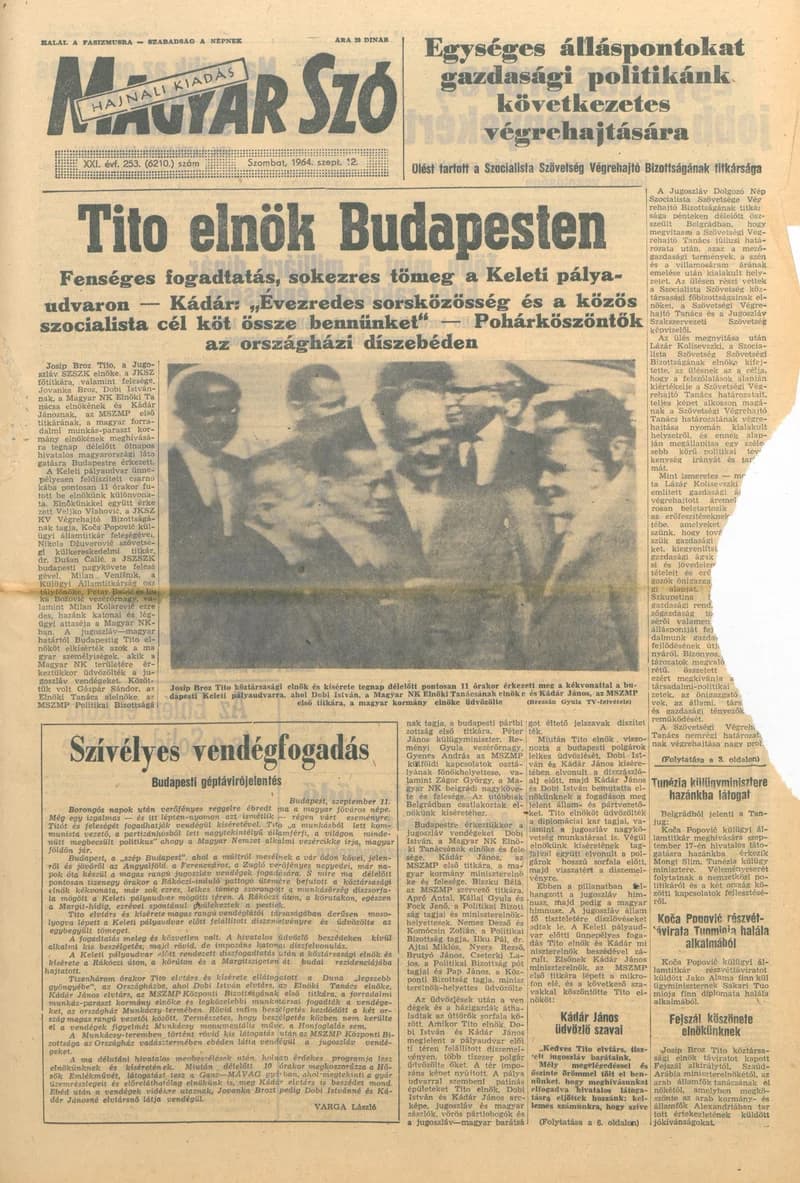 Magyar Szó, 21. évf. 1964. szeptember 12. 253. sz.