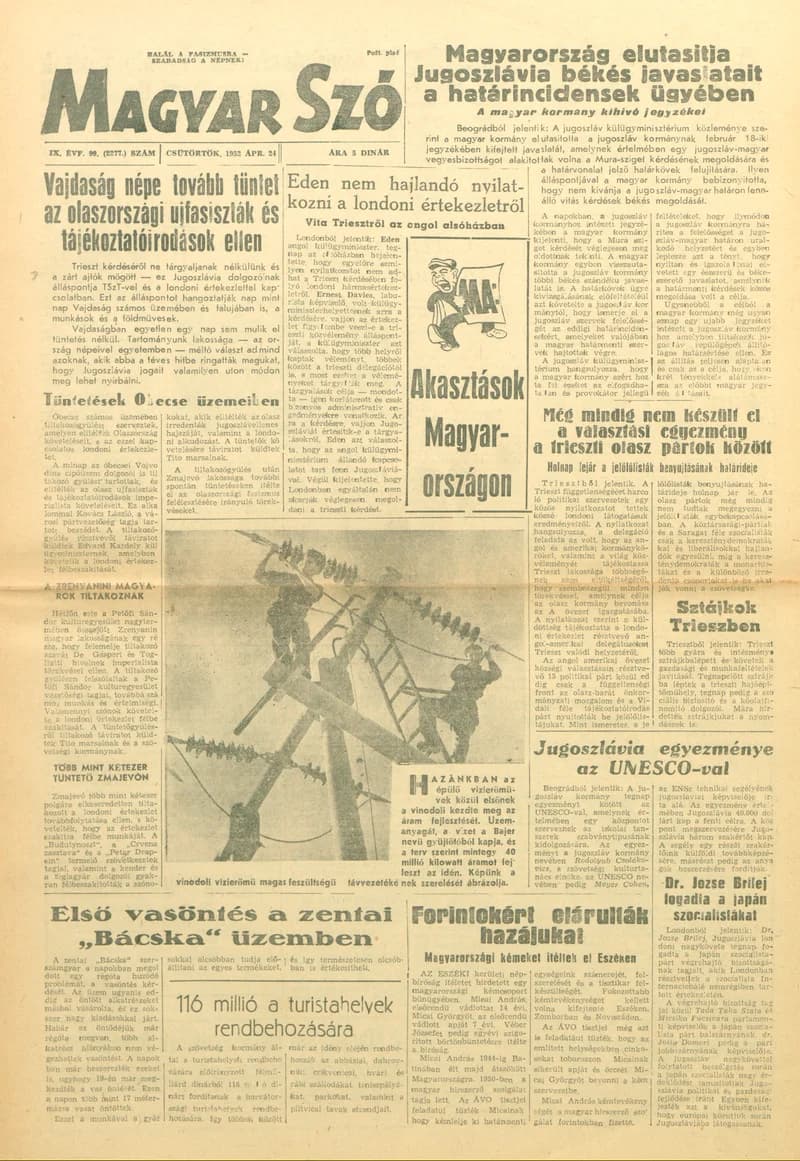 Magyar Szó, 9. évf. 1952. április 24. 99. sz. 1–6. oldal