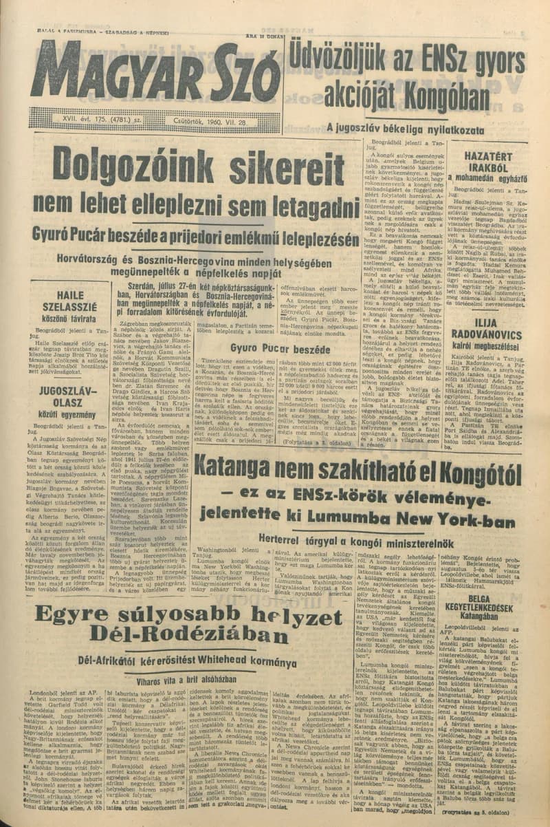 Magyar Szó, 17. évf. 1960. július 28. 175. sz. 1–24. oldal