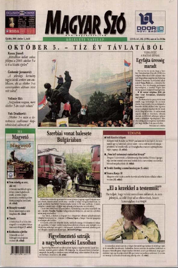 Magyar Szó, 67. évf. 2010. október 5. 232. sz. 1–20. oldal