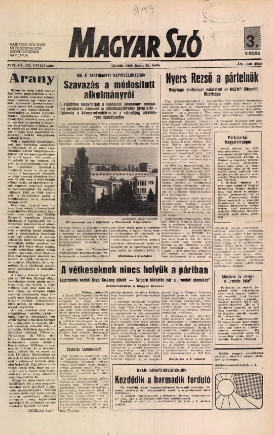 Magyar Szó, 46. évf. 1989. június 26. 172. sz. 1–16. oldal