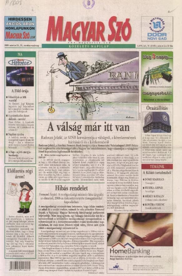 Magyar Szó, 66. évf. 2009. március 28. – 29. 72. sz. 1–48. oldal