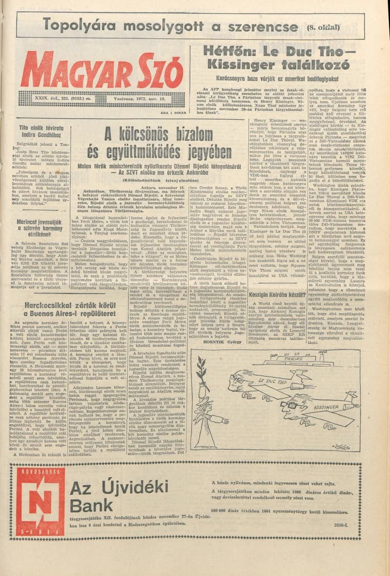 Magyar Szó, 29. évf. 1972. november 19. 320. sz. 1–28. oldal