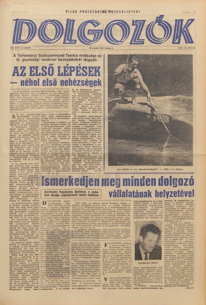 Dolgozók, 15. évf. 1961. június 2. 23. sz.