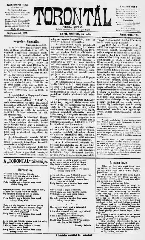 Torontál, 27. évf. 1898. február 25. 45. sz.