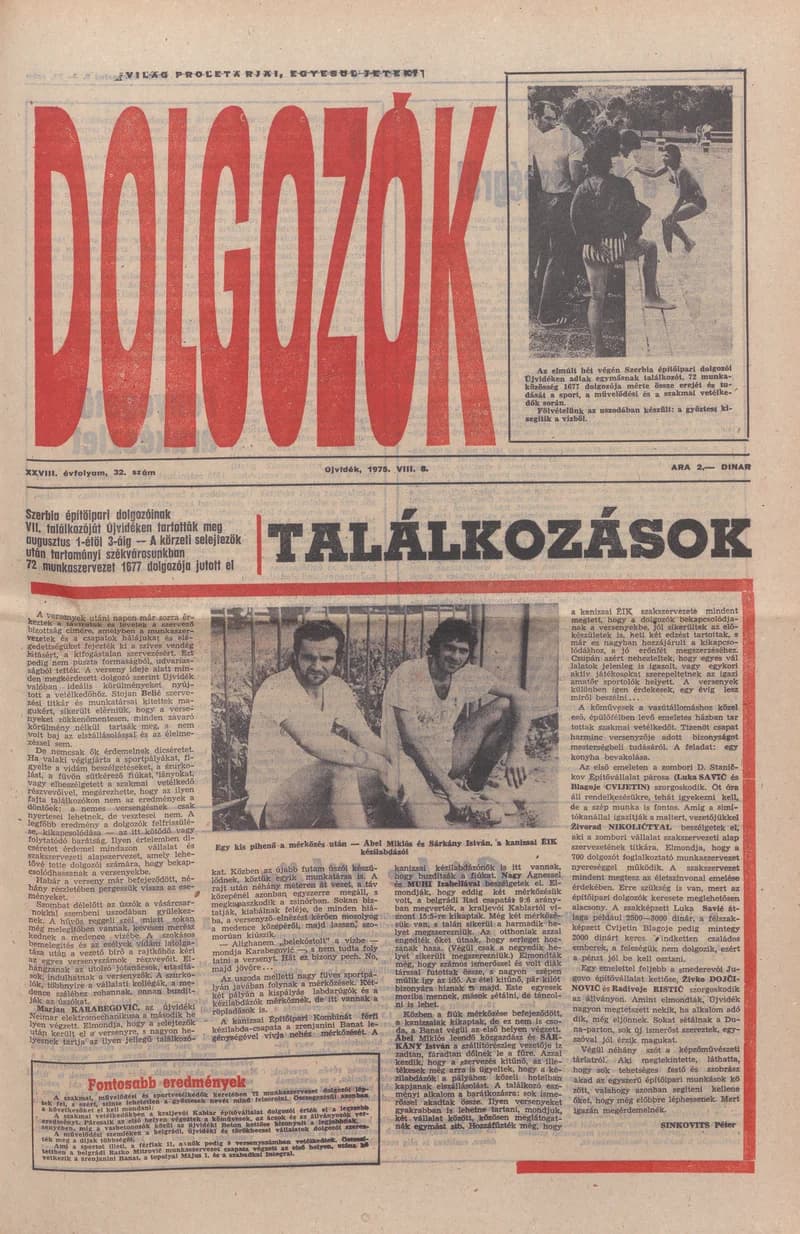 Dolgozók, 29. évf. 1975. augusztus 8. 32. sz.