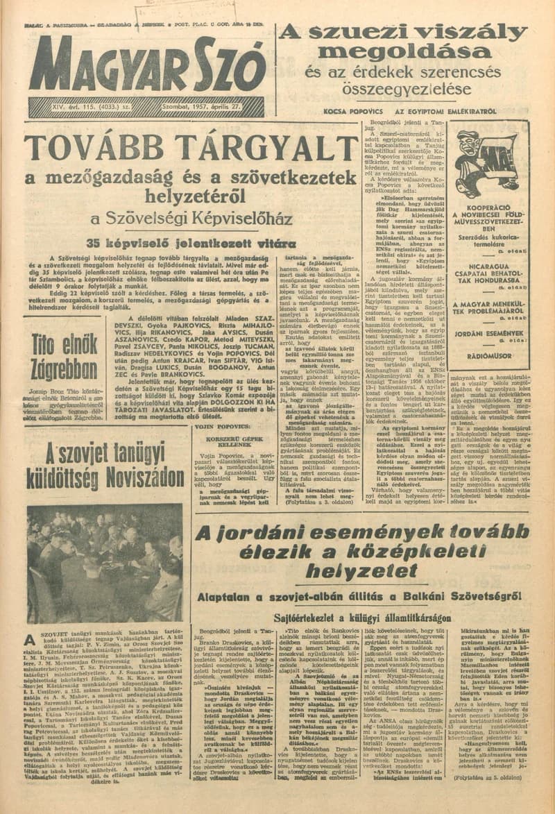 Magyar Szó, 14. évf. 1957. április 27. 115. sz. 1–10. oldal