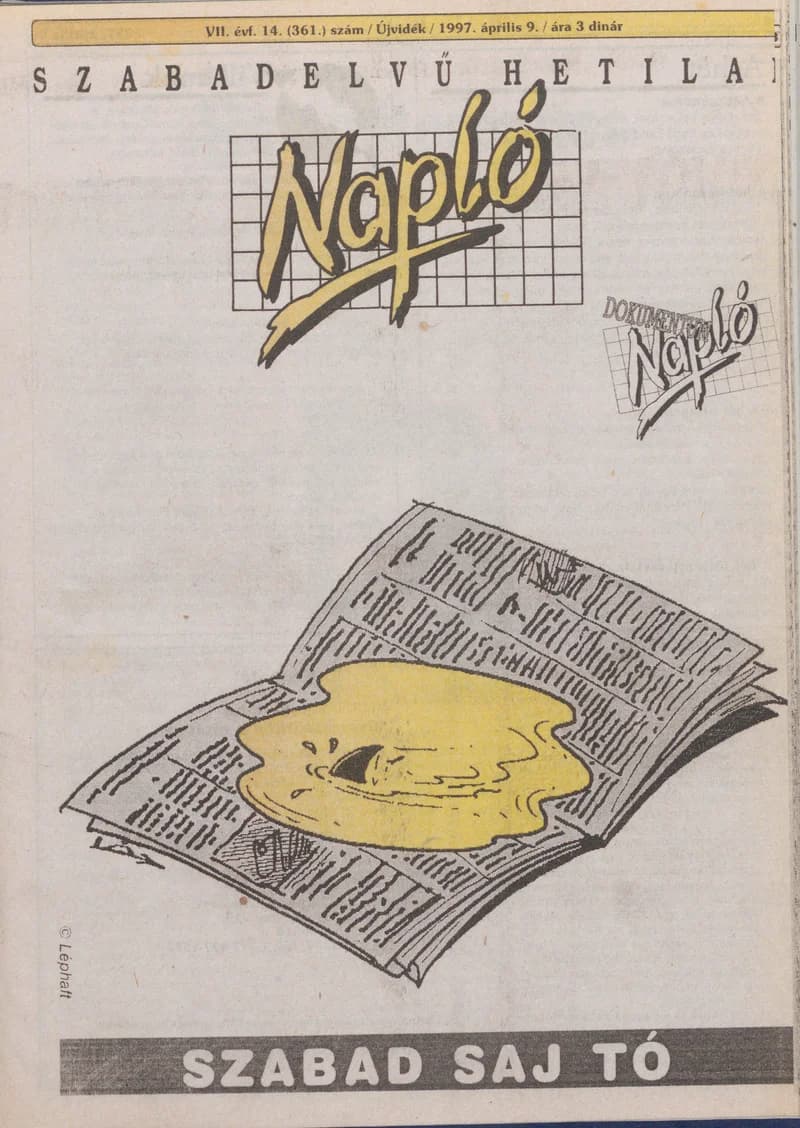 Napló - Szabadelvű hetilap, 8. évf. 1997. április 9. 361. sz.