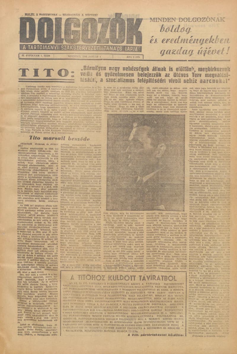Dolgozók, 3. évf. 1949. január 1. 1. sz.