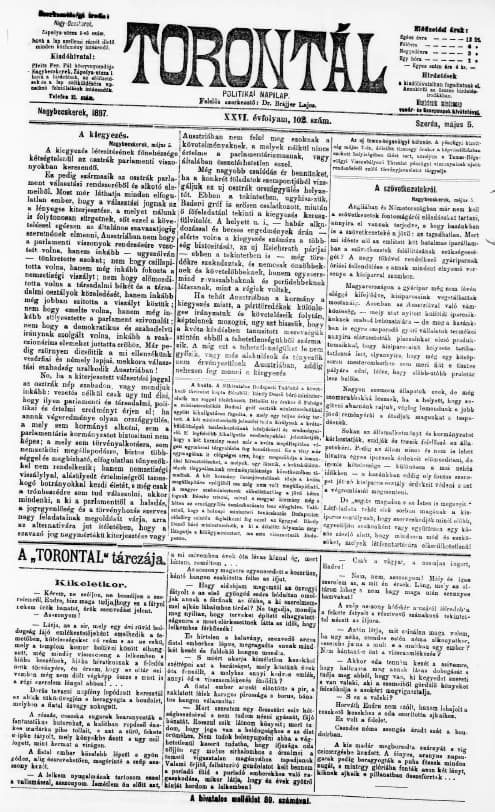 Torontál, 26. évf. 1897. május 5. 102. sz.