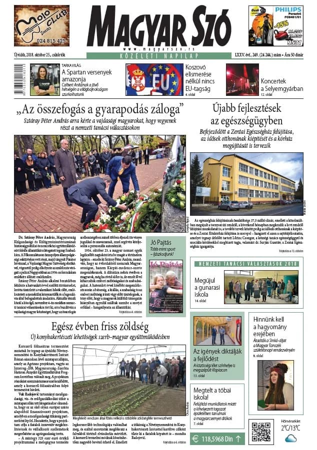 Magyar Szó, 75. évf. 2018. október 25. 249. sz. 1–20. oldal