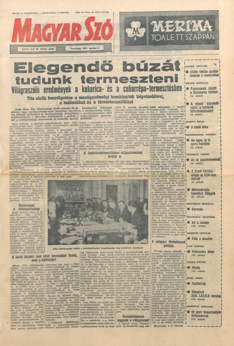 Magyar Szó, 24. évf. 1967. április 2. 89. sz. 1–24. oldal