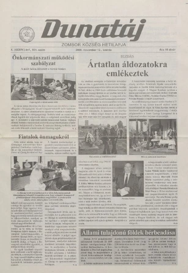 Dunatáj, 10. évf. 2008. november 12. 501. sz.