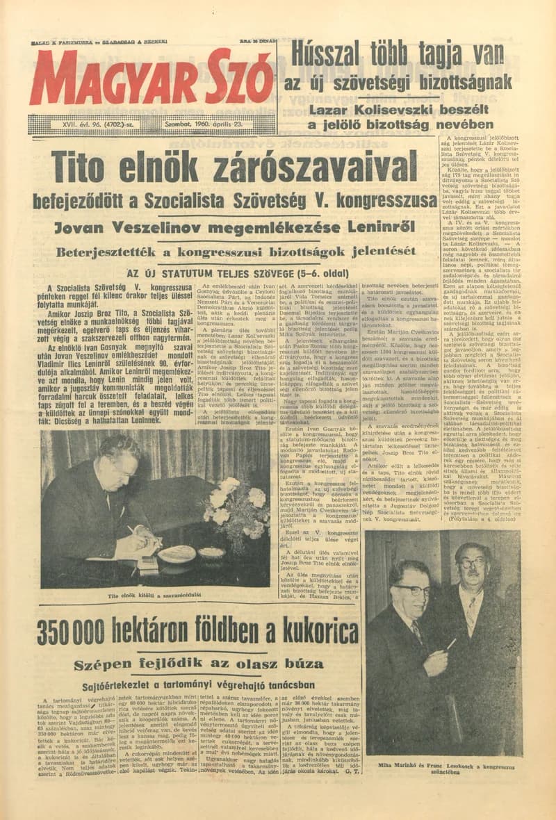 Magyar Szó, 17. évf. 1960. április 23. 96. sz. 1–26. oldal