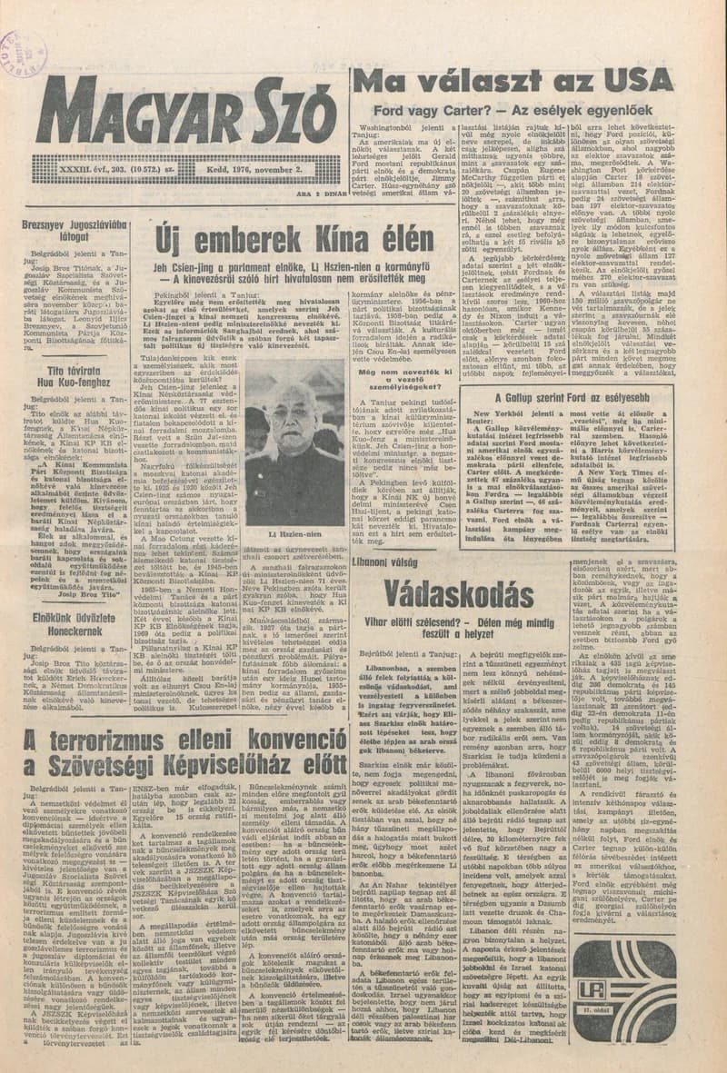 Magyar Szó, 33. évf. 1976. november 2. 303. sz. 1–20. oldal