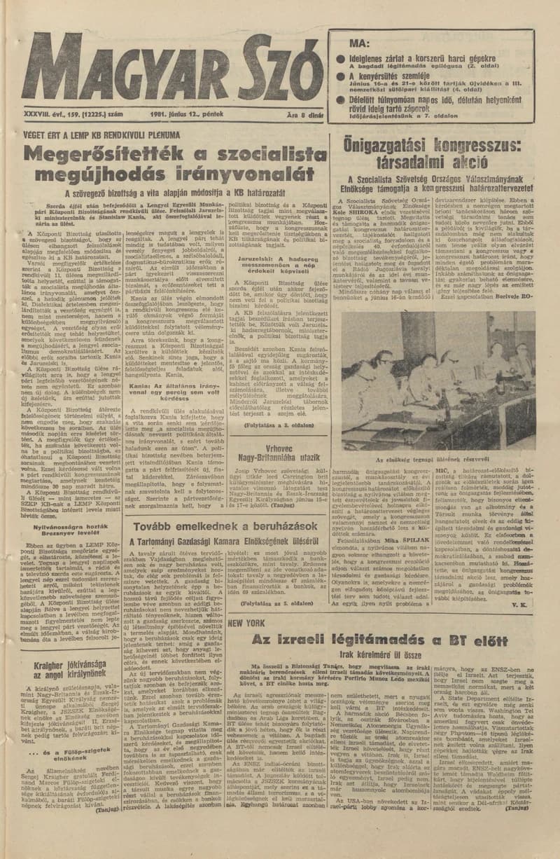 Magyar Szó, 38. évf. 1981. június 12. 159. sz.