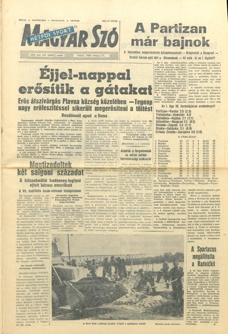 Magyar Szó, 22. évf. 1965. május 31. 147. sz. 1–16. oldal
