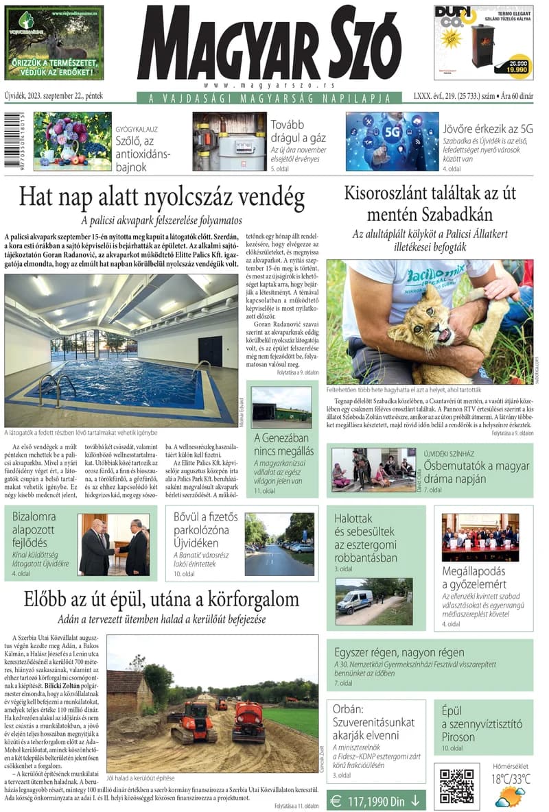 Magyar Szó, 80. évf. 2023. szeptember 22. 219. sz. 1–16. oldal