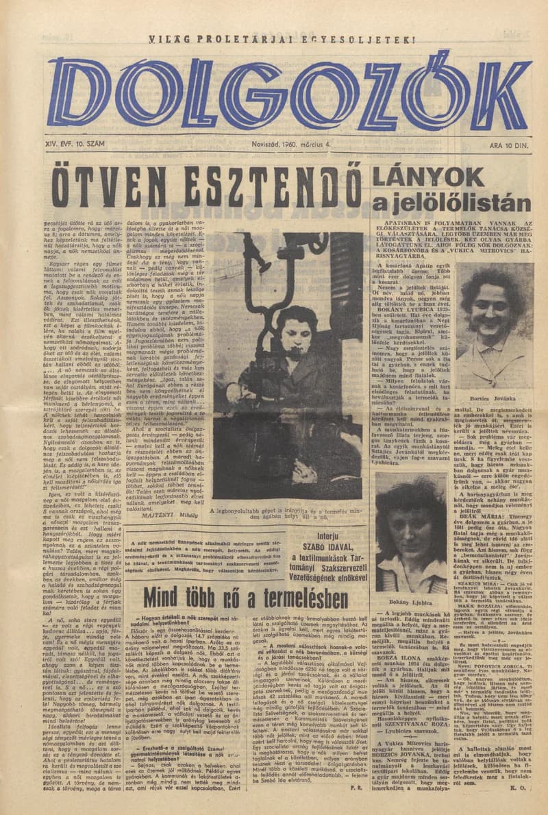 Dolgozók, 14. évf. 1960. március 4. 10. sz.