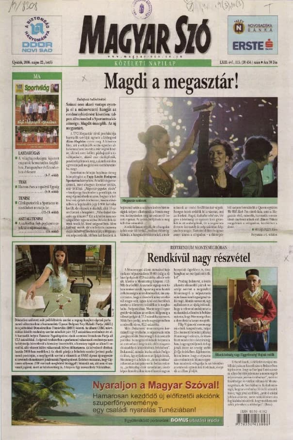 Magyar Szó, 63. évf. 2006. május 22. 115. sz. 1–12. oldal