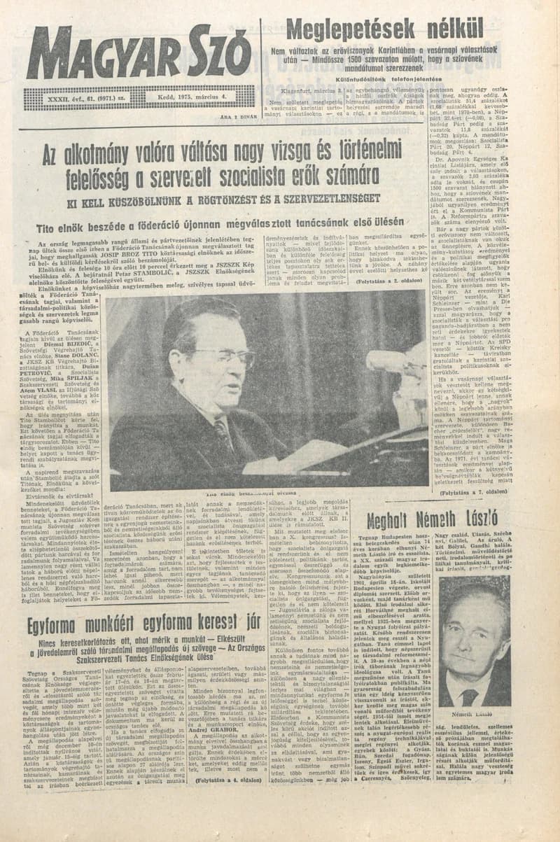 Magyar Szó, 32. évf. 1975. március 4. 61. sz.