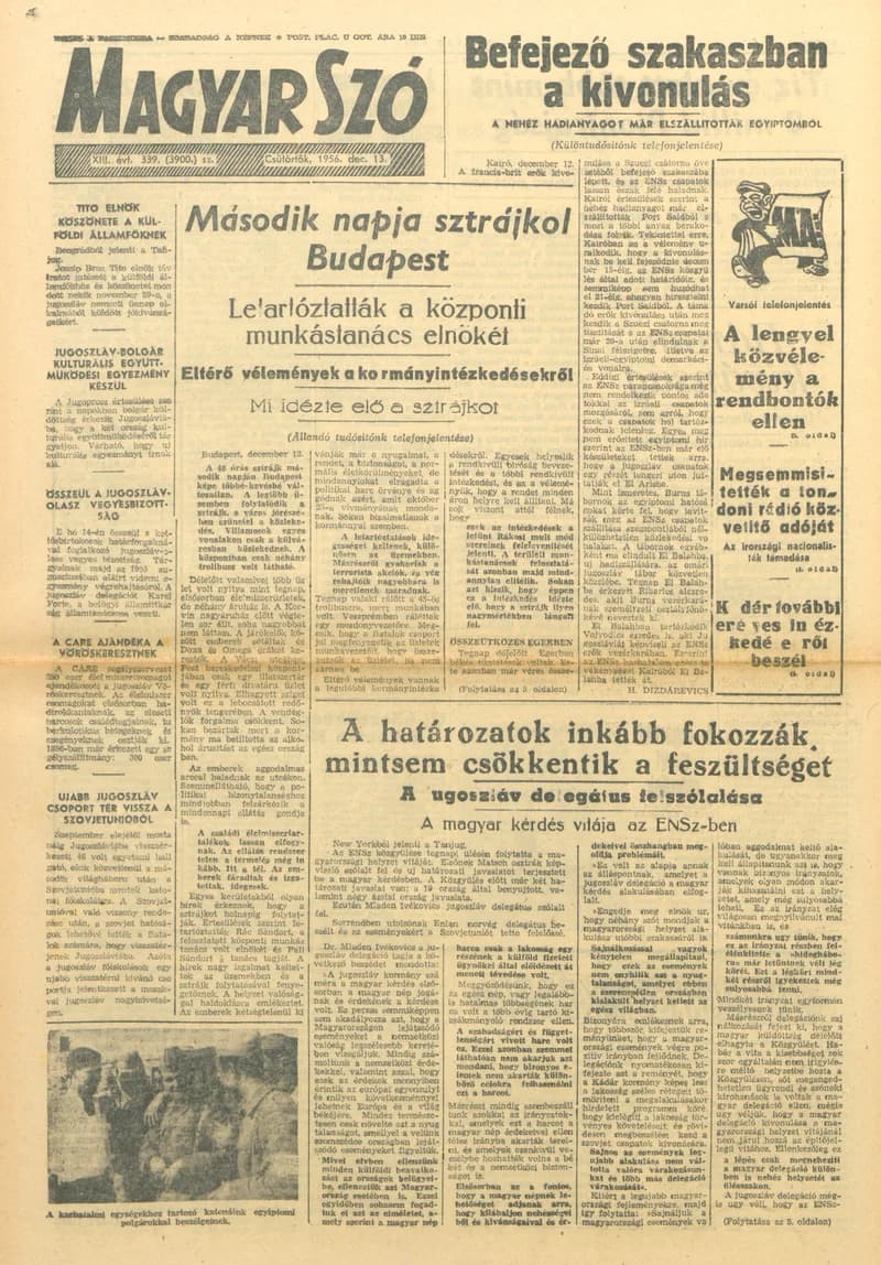 Magyar Szó, 13. évf. 1956. december 13. 339. sz. 1–8. oldal