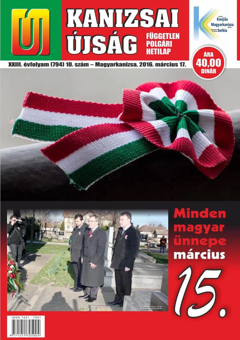Új Kanizsai Újság, 23. évf. 2016. március 17. 10. sz.