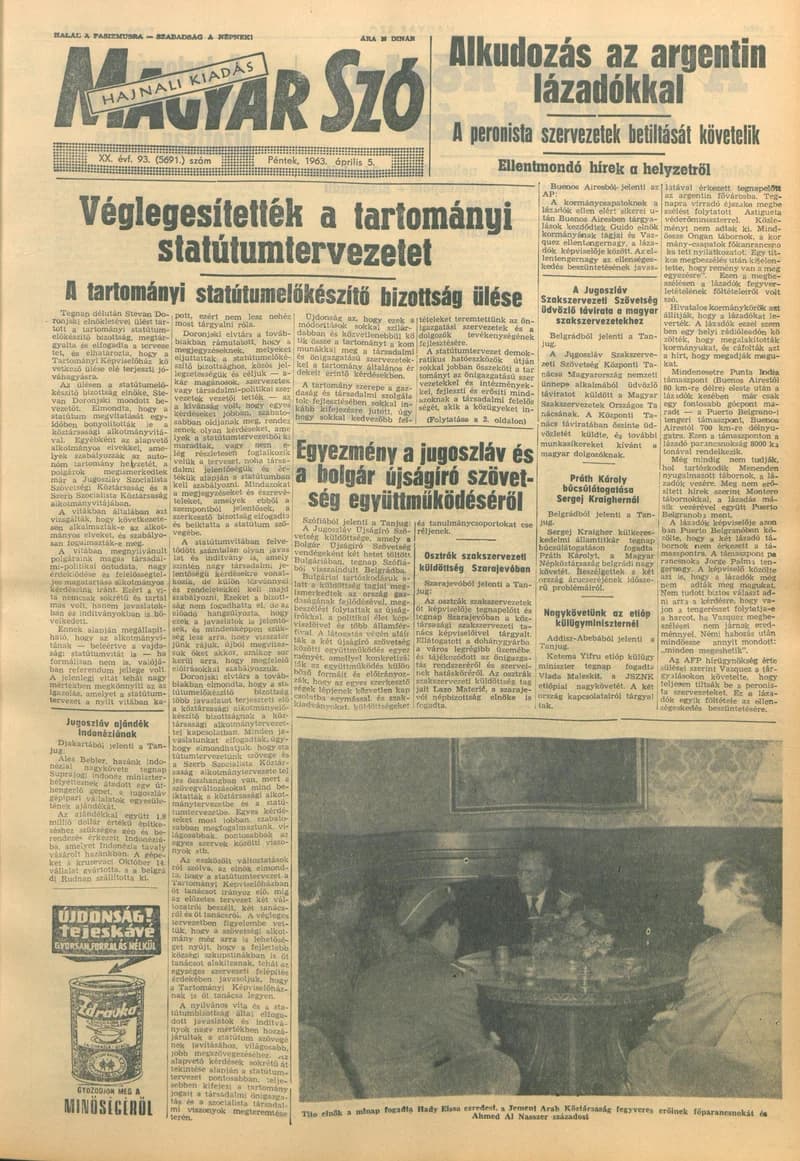 Magyar Szó, 20. évf. 1963. április 5. 93. sz. 1–14. oldal