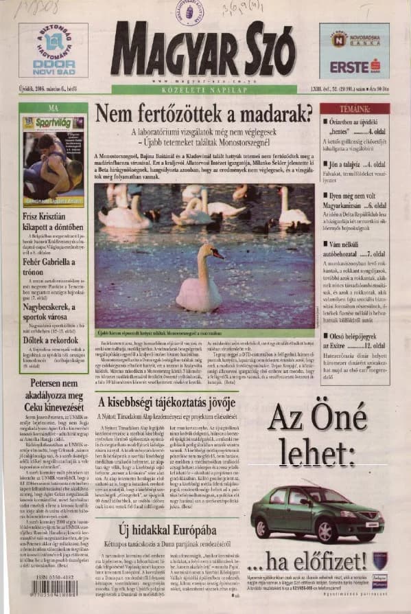 Magyar Szó, 63. évf. 2006. március 6. 52. sz. 1–12. oldal
