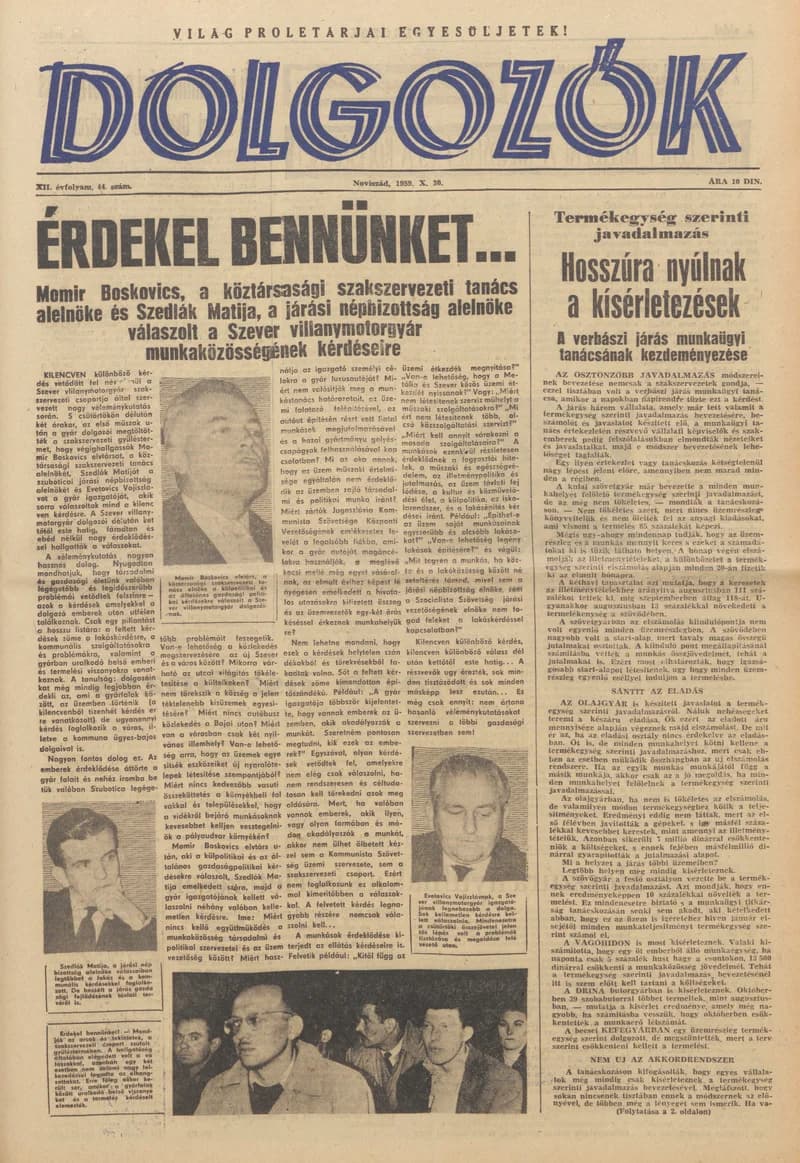 Dolgozók, 13. évf. 1959. október 30. 44. sz.