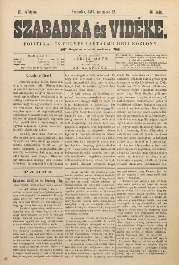 Szabadka és vidéke II, 7. évf. 1899. november 12. 46. sz.