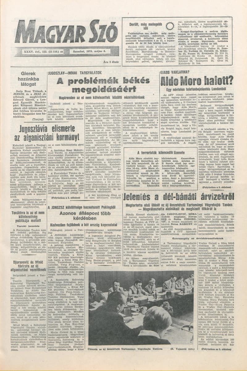 Magyar Szó, 35. évf. 1978. május 6. 122. sz. 1–20. oldal