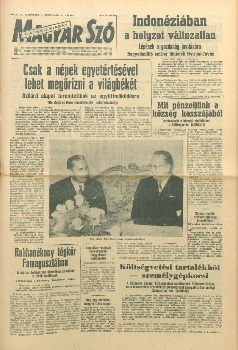 Magyar Szó, 22. évf. 1965. november 10. 310. sz.