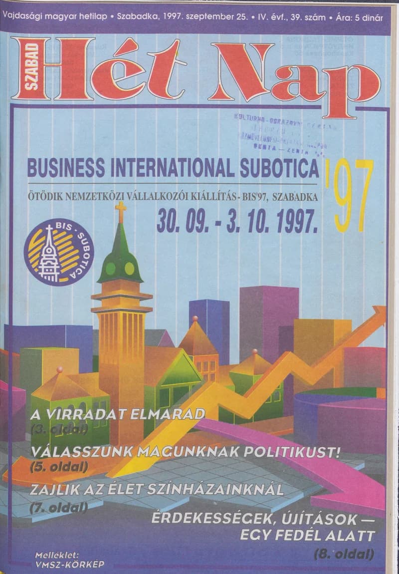 Szabad Hét Nap, 4. évf. 1997. szeptember 25. 39. sz.
