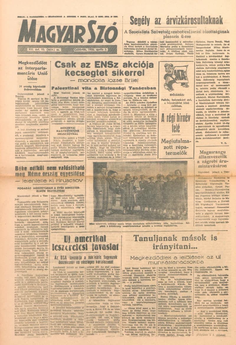 Magyar Szó, 13. évf. 1956. április 5. 93. sz. 1–8. oldal