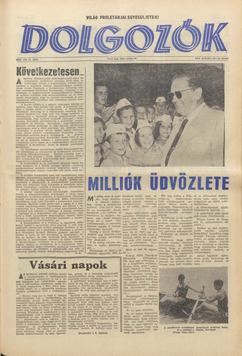 Dolgozók, 20. évf. 1966. május 20. 21. sz.