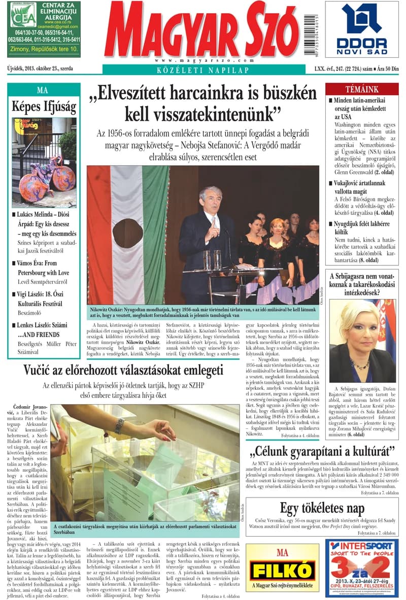 Magyar Szó, 70. évf. 2013. október 23. 247. sz. 1–20. oldal
