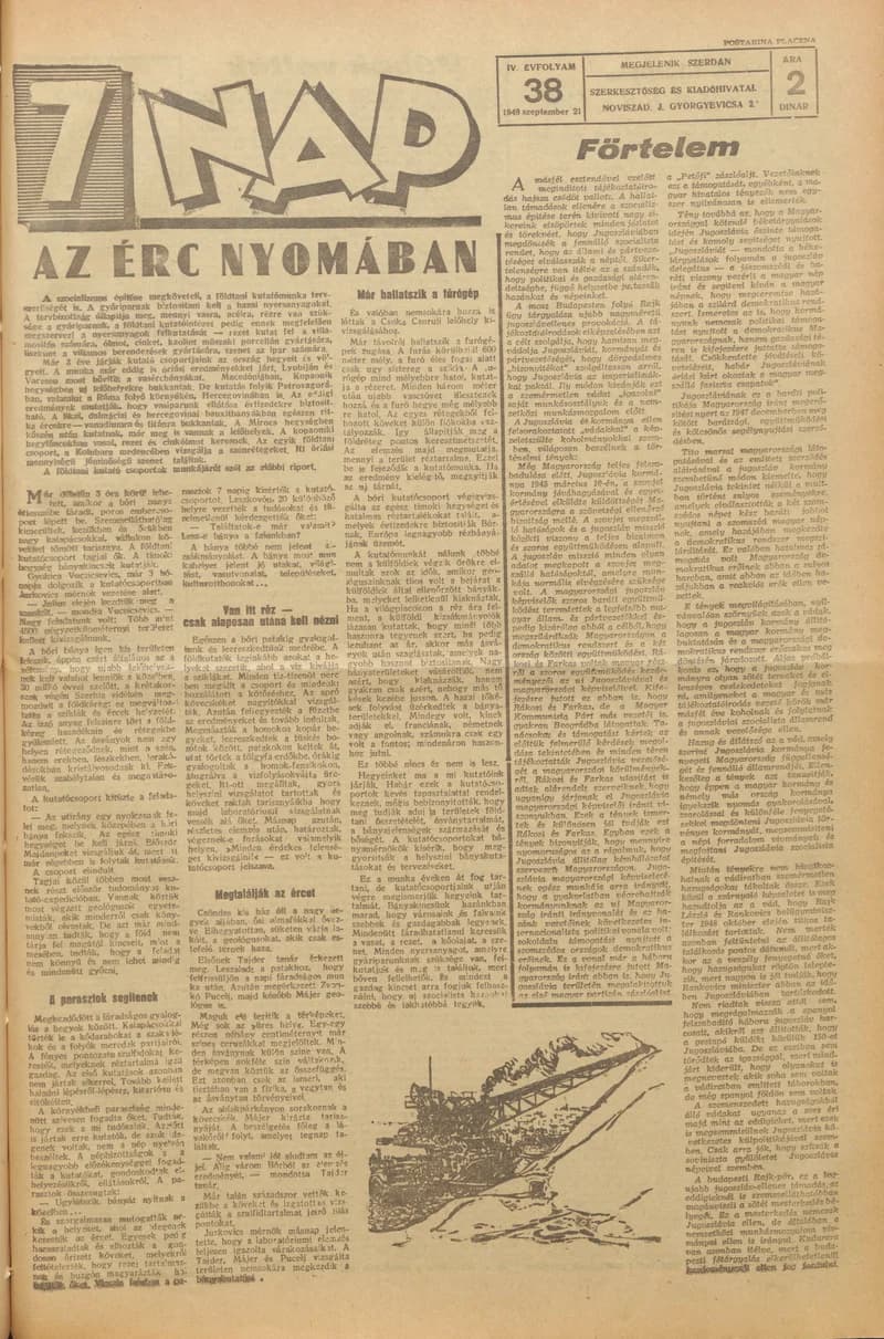 7 Nap, 4. évf. 1949. szeptember 21. 38. sz. 1–4. oldal