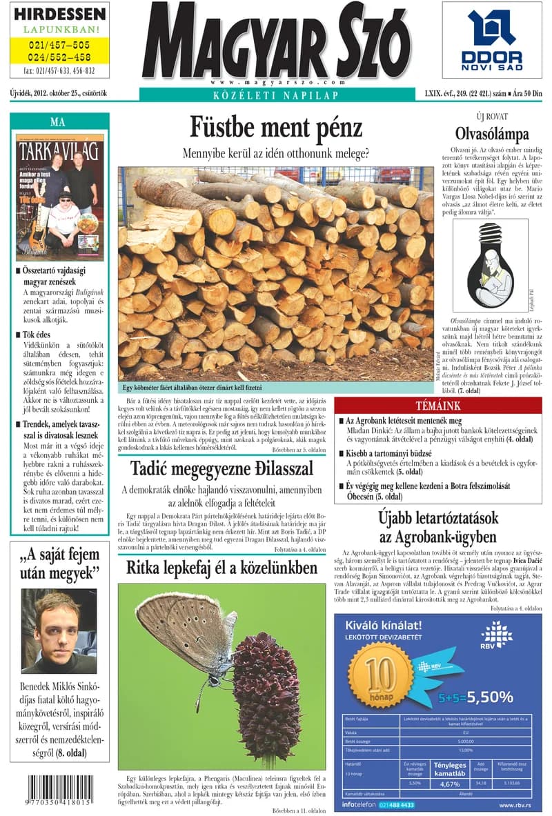 Magyar Szó, 69. évf. 2012. október 25. 249. sz. 1–20. oldal