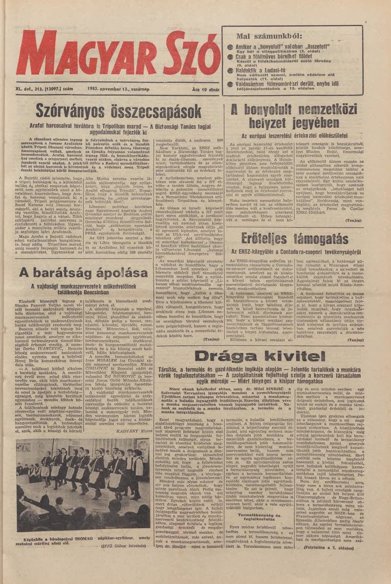Magyar Szó, 40. évf. 1983. november 13. 313. sz.