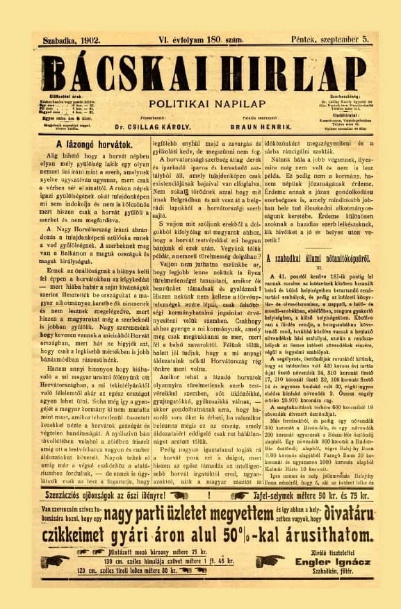 Bácskai Hirlap, 6. évf. 1902. szeptember 5. 180. sz.