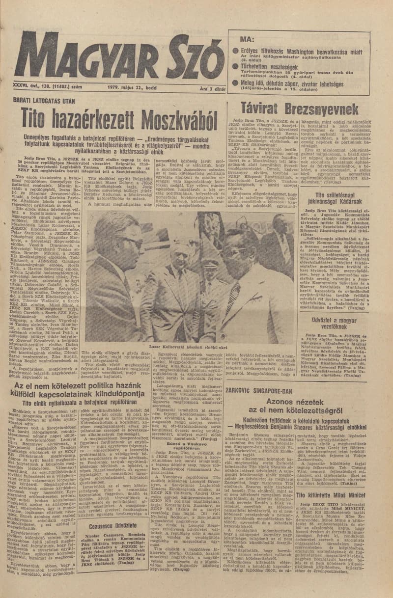 Magyar Szó, 36. évf. 1979. május 22. 138. sz. 1–16. oldal