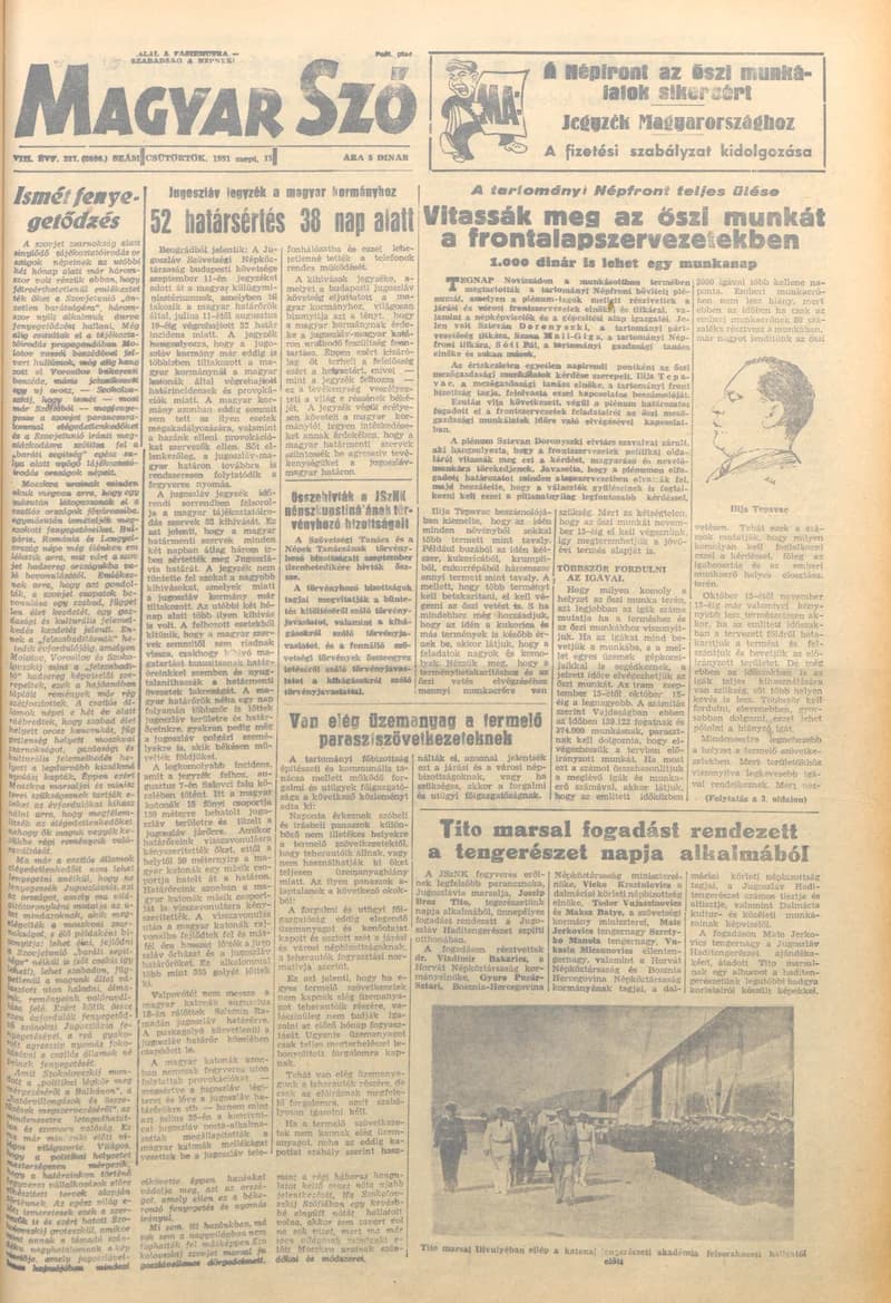 Magyar Szó, 8. évf. 1951. szeptember 13. 217. sz. 1–6. oldal