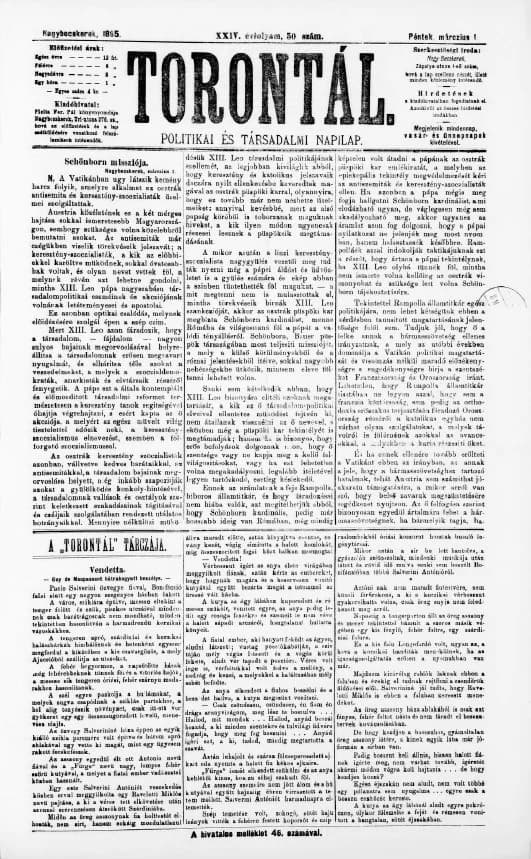 Torontál, 24. évf. 1895. március 1. 50. sz.