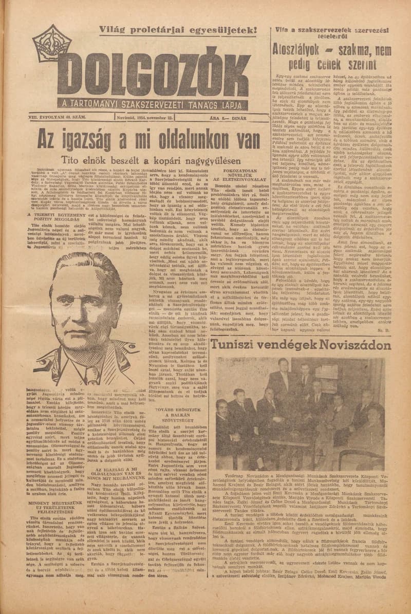Dolgozók, 8. évf. 1954. november 23. 48. sz.
