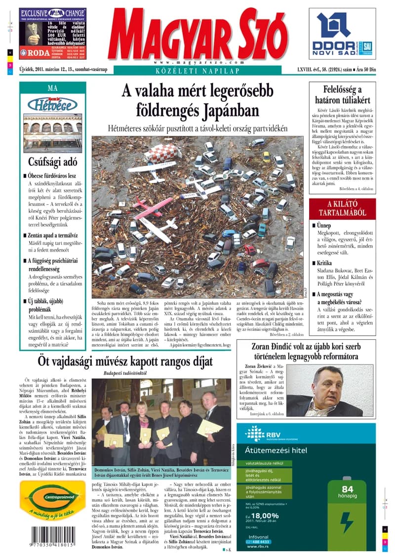 Magyar Szó, 68. évf. 2011. március 12. – 13. 58. sz. 1–48. oldal